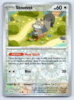 Pokemon Skwovet SV01: Scarlet & Violet Base Set SVI Reverse Holo 151/198 NM - Image 1
