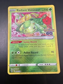 Radiant Venusaur 004/078 Holo Rare Pokemon Go English - Image 1