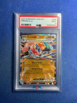 2024 Pokemon TWN EN Greninja EX #106 PSA 9 - Image 1
