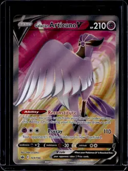 2021 Pokemon SWSH Chilling Reign Galarian Articuno V Full Art Rare #169/198 - Image 1