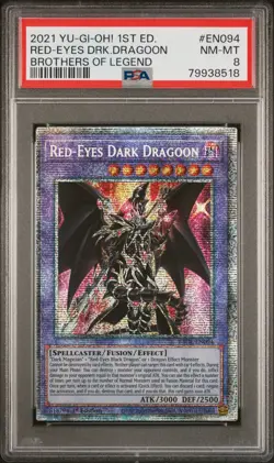 2021 YU-GI-OH! BROTHERS OF LEGEND 1ST EDITION #EN094 RED-EYES DARK DRAGOON PSA 8 - Image 1