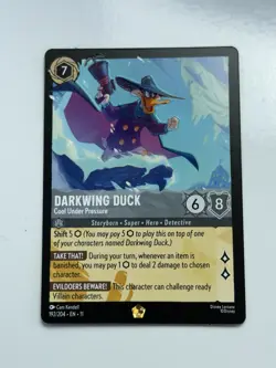Disney Lorcana NM Darkwing Duck Cool Under Pressure Character 192/204 cold foil - Image 1