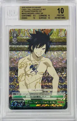 Weiss Schwarz Fairy Tail Gray FT/EN-S02-T03SP RE SP Foil Signed BGS 10 English - Image 1