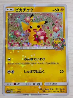 Pikachu 224/SM-P Pokemon Center 20th Anniversary Promo MP Japanese Card - Image 1