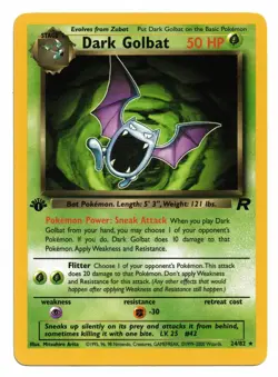 Pokemon Card: Dark Golbat 1st Edition 24/82 Team Rocket Set Rare! NM - Image 1