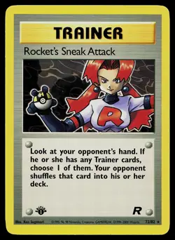 Pokemon Card - Rocket's Sneak Attack Team Rocket 72/82 1st Edition Rare - Image 1