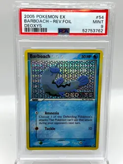 Barboach 54/107 EX Deoxys Reverse Holo Rare Vintage Pokemon Card PSA 9 MINT - Image 1