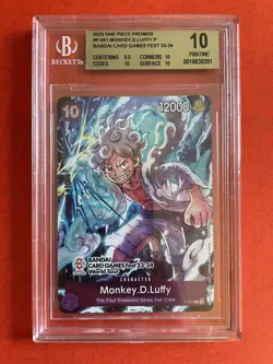 Monkey.D.Luffy BANDAI CARD GAMES Fest 23-24 P-041 BGS 10 Gear 5 Monkey Luffy - Image 1