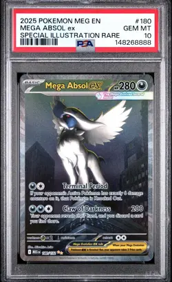 PSA 10 GEM MINT Mega Absol ex 180 Mega Evolution SIR Pokemon Card - Image 1