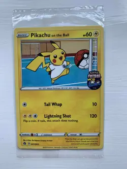 Pokemon Pikachu TCG Promo Card On the Ball Futsal, 001/005 (SEALED) - Image 1