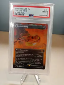 Magic The Gathering - LOTR - The One Ring (Borderless) Foil PSA 8 MTG - Image 1