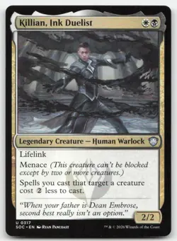 Killian, Ink Duelist 317 SOC Commander: Secrets of Strixhaven Magic MTG NM - Image 1