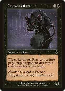 Invasion Ravenous Rats MTG Magic the Gathering NM - Image 1