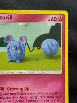 Pokemon Azurill 146/236 - Cosmic Eclipse - Common - NM - Asako Ito Crochet Art - Image 3