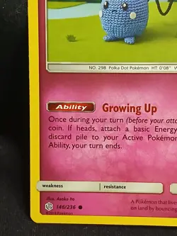 Pokemon Azurill 146/236 - Cosmic Eclipse - Common - NM - Asako Ito Crochet Art - Image 5