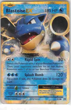 Blastoise EX 21/108 Holo Rare EX Evolutions Pokemon LP - Image 1