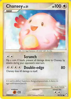 Chansey 76/123 Common Mysterious Treasures Pokemon LP - Image 1