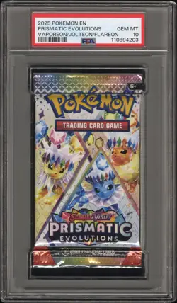 Pokemon S&V Prismatic Evolutions Vaporeon Jolteon Flareon Pack PSA 10 Gem Mint - Image 1