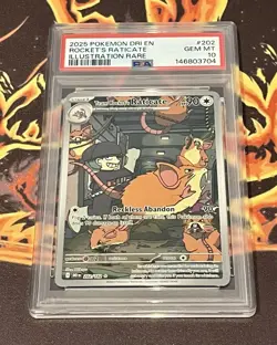 Pokemon TCG Team Rockets Raticate 202/182 Illustration Rare, PSA 10 GEM MINT - Image 1