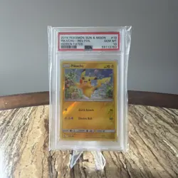 2019 POKEMON SUN & MOON HIDDEN FATES #19 PIKACHU-REVERSE FOIL PSA 10 - Image 1