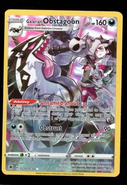 Pokemon Galarian Obstagoon SWSH10: Astral Radiance Trainer Gallery #TG10/TG30 NM - Image 1