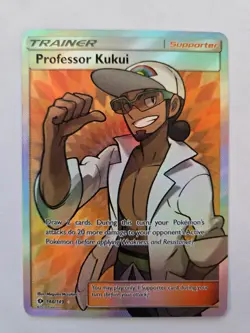PROFESSOR KUKUI (FULL ART) 148/149 HOLO ULTRA RARE SM BASE SET POKEMON NM - Image 1