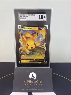 2020 Pokemon Vivid Voltage Pikachu V Ultra Rare #043/185 SGC 10 Gem Mint - Image 1