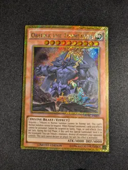 Yugioh Obelisk The Tormentor MVPC-EN001 Limited Edition Gold Secret Rare NM - Image 1