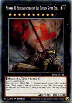 Number 91: Superdreadnougt Rail Cannon Super Dora LDS2-EN123 Yu-Gi-Oh! 1st LP - Image 1