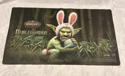 World of Warcraft TCG Noblegarden Goblin Bunny Playmat 2011 Cryptozoic GUC - Image 1