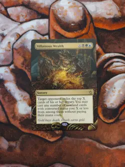 Magic the Gathering Villainous Wealth #1 Hand Painted Unique Custom MTG Alter - Image 1