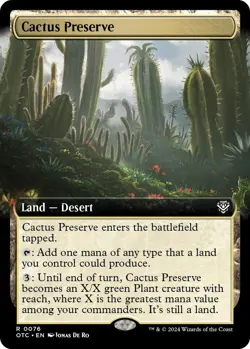 NM Extended Art Cactus Preserve, MTG, OTJ, Magic the Gathering, 76 - Image 1