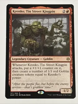 MTG War of the Spark Krenko, Tin Street Kingpin 137/264 NM Rare - Image 1