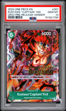 2024 ONE PIECE PROMOS 500 YEARS IN THE FUTURE #067 EUSTASS "CAPTAIN" KID PSA 10 - Image 1