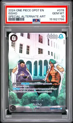2024 ONE PIECE OP07-500 YEARS IN THE FUTURE SPECIAL ALTERNATE ART ISSHO PSA 10 - Image 1