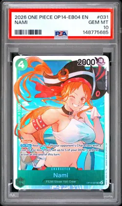2026 ONE PIECE OP14-EB04-THE AZURE SEA'S SEVEN #031 NAMI PSA 10 - Image 1