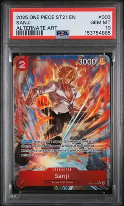 2025 ONE PIECE STARTER DECK ST21-EX GEAR 5 ALTERNATE ART #003 SANJI PSA 10 - Image 1