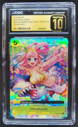 2024 ONE PIECE SHIRAHOSHI BANDAI GAMES FEST OP03-116 CGC 10 PRISTINE L PT - Image 1