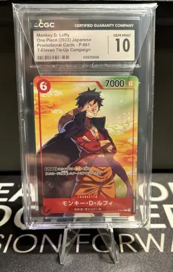 2023 ONE PIECE JAPANESE PROMO 7 ELEVEN TIE UP CAMPAIGN MONKEY D. LUFFY CGC 10 - Image 1