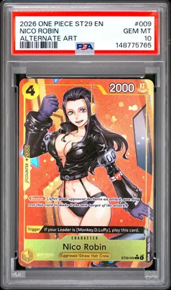 2026 ONE PIECE STARTER DECK ST29-EGGHEAD ALTERNATE ART #009 NICO ROBIN PSA 10 - Image 1