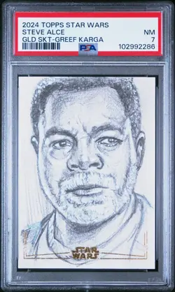 2024 TOPPS STAR WARS GLD SKT-GREEF KARGA SKETCH CARDS STEVE ALCE PSA 7 - Image 1