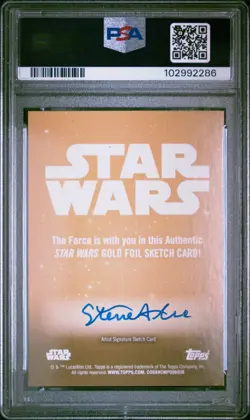 2024 TOPPS STAR WARS GLD SKT-GREEF KARGA SKETCH CARDS STEVE ALCE PSA 7 - Image 2