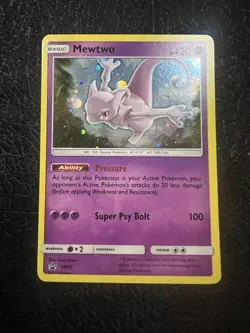 Pokemon TCG Mewtwo SM77 Black Star Promo Holo Card 2017 NM - Image 1