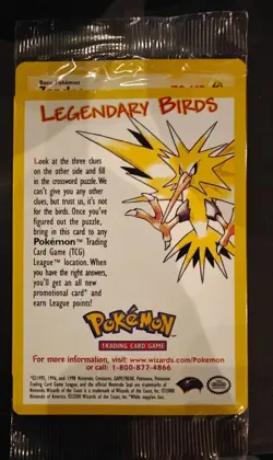 Set of 3 Legendary Birds Black Star Promo Pokemon Card Movie 2000 Factory Sealed - Image 2