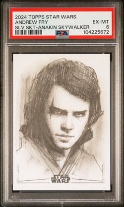 2024 TOPPS STAR WARS SLV SKT-ANAKIN SKYWALKER SKETCH CARDS ANDREW FRY PSA 6 - Image 1