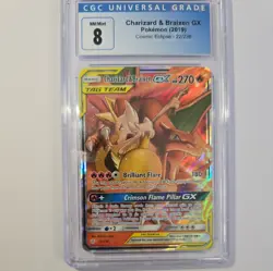 Charizard & Braixen GX 22/236 - CGC 8 - Cosmic Eclipse - Pokemon Card - Image 1