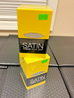 Ultra Pro Satin Tower Deck Box BRIGHT YELLOW - Stores 100+ Cards (2 Deck Boxes) - Image 3