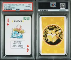 PSA 10 GEM MINT Pokemon Yellow Playing Card - Ivysaur 4 of Diamonds (POP 3) - Image 1