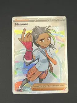 Pokemon TCG Nemona Trainer Paldean Fates Full Art Holo Ultra Rare Card 229/091 - Image 1