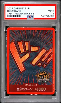 2025 ONE PIECE JAPANESE 3RD ANNIVERSARY SET DON!! CARD PSA 9 - Image 1
